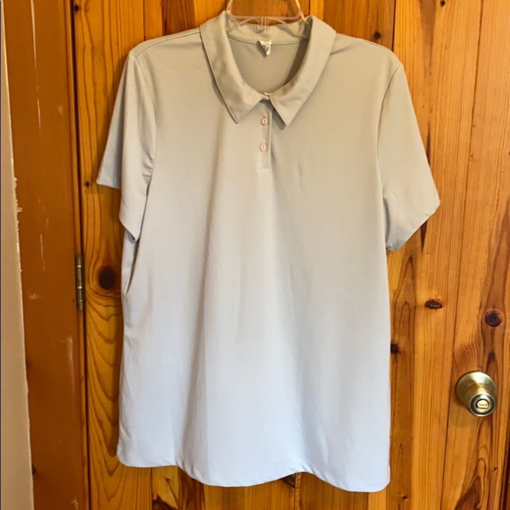 Pale Blue Gray Lightweight Dry-Fit Golf Polo